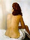 Mirror Paintings - Gala Nude From Behind Looking in an Invisible Mirror by Salvador Dali